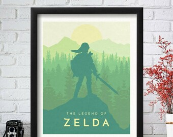 Zelda Poster, Legend of Zelda Poster, Zelda Art, Nintendo Printable, Zelda Print, Link Poster, Mario Poster, Samus Art, Zelda