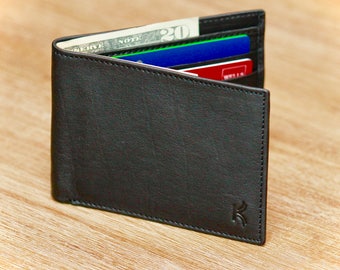 Men's Leather Wallet RFID Blocking Wallet for Men Slim Wallet Bifold Wallet Handmade Wallet Secure Credit Card From Identity Theft