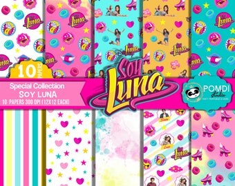 INSTANT DOWNLOAD|| Soy Luna papers ||12x12 ||3600x3600l|10 papers|| Printable|| Seamless Patterns||