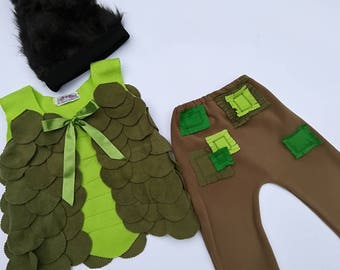 Branch Trolls costume Birthday party Branch Trolls Halloween Costume Smidge and Branch Branch dress up Trolls dress up Handmade costume