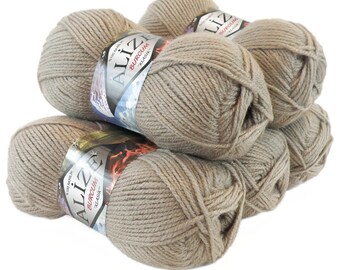 5 x 100 g ALIZE SHERZOD #167 beige Cardigan