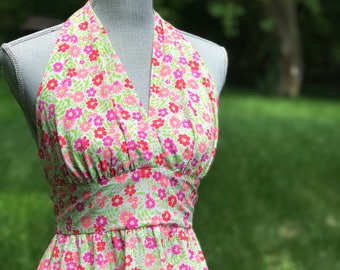 Vintage floral halter dress