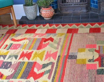 Vintage South American Kilim rug