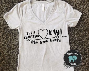 grey's anatomy it's a beautiful day to save lives shirt