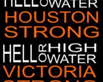 Hell or High Water car decal, texas strong, houston strong, hurricane harvey, car decals