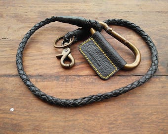 Handmade Braided Leather Keychain Keyring Keyfob