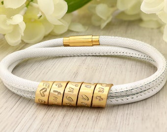 Leather bracelet - Personalized bracelet for women - Leather bracelet for women - Best friend bracelet - Personalized handstamped - Custom