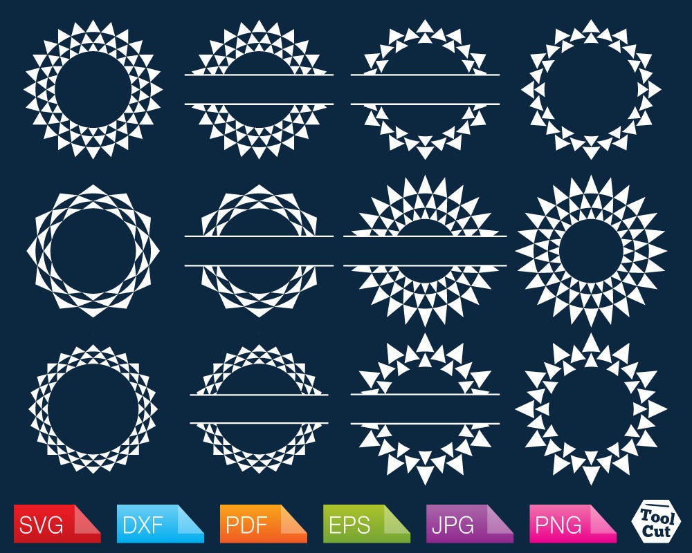 Download Triangles Circle Monogram Frames Svg Geometric Design ...