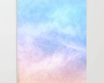 Pastel Watercolor Notebook, Rainbow Art Journal, Pink Cloud Handmade Journal, Unlined & Lined Journal, Sky Journal, Pretty Dream Journal