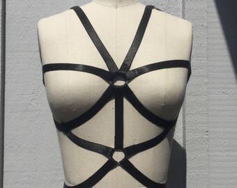 The XX Black Stretch Lace Elastic Harness Body Chain.