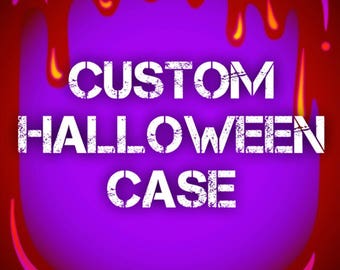 halloween phone case, creepy cute phone accessory, custom phobe case, decoden phone case, custom decoden case, goth phone case
