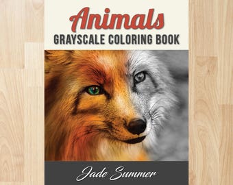 Grayscale Animals by Jade Summer (Coloring Books, Coloring Pages, Adult Coloring Books, Adult Coloring Pages, Coloring Books for Adults)