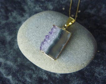 amethyst slice necklace