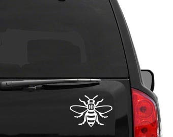 Vinyl Manchester Bee Decal Sticker for Cars Laptops - Worker Bee Northern Quarter Hacienda Mancunian Car Bumper Sticker Holographic Window