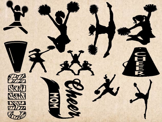 Download Cheerleader girls svg bundle cheer clipart svg files for