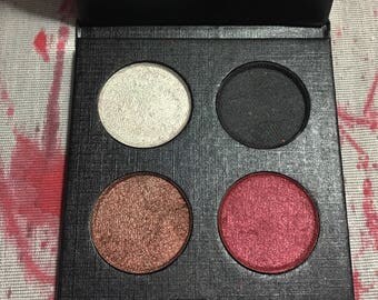 Immortal Blood Red Smokey Eyeshadow Palette, 4 Color Shadow Palette, Vegan and Cruelty Free Cosmetics, Goth Makeup