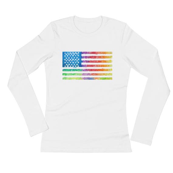 rainbow american flag shirt