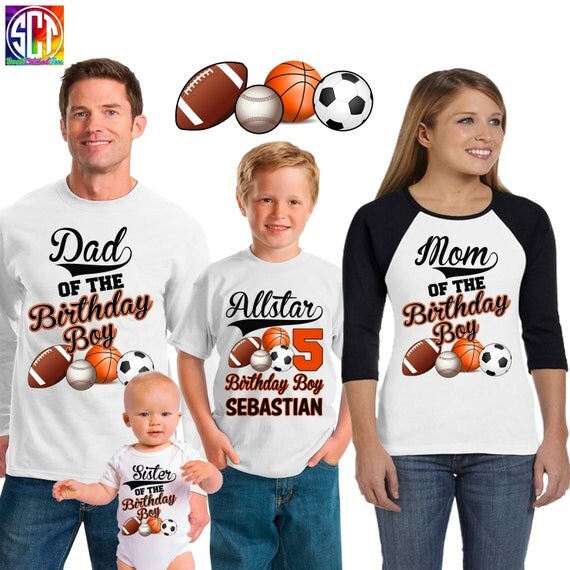 Sports Birthday boy Shirt/Football birthday shirt /basketball