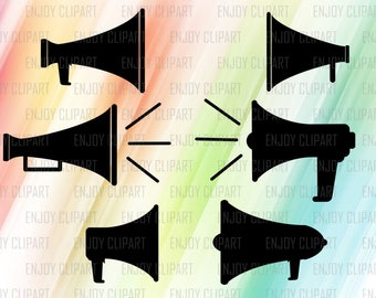Megaphone Svg, Cheer Megaphone Svg, Cheer Svg Files, Cheer Decal, Horn Speaker, Svg Files For Silhouette, Svg Decals, Cricut Downloads, Eps