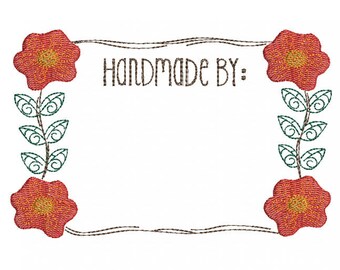 Poppies Quilt Label - Machine Embroidery Design