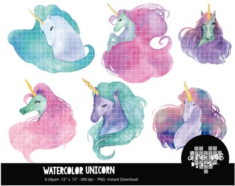 COD80-80% OFF SALE Watercolor unicorn clipart,unicorn clipart, watercolor clipart for scrapbooking,commercial use,vector graphics,digital