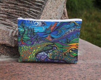 Psychedelic case, Acid bag, Cosmetic Bag, Makeup bag, Zipper pouch, Accessory bag, Travel bag, Pencil Case, Toiletry bag, Cosmetic Case