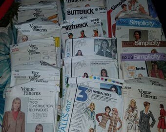 Set of 50 Vintage patterns, size 12 including Vogue, McCalls, Butterick, Simplicity