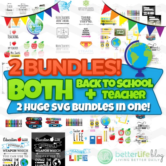 Download Back to School SVG Bundle & Teacher SVG Bundle: School