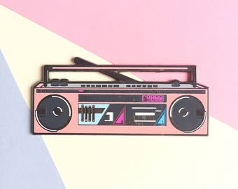 BIG hard enamel pin RECORDER