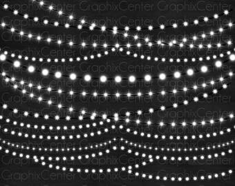 String Lights Clipart - Big Pack- Fairy Lights Clipart - Party Lights Clipart - Lites Clipart - String Lights - Clip Art - Instant Download