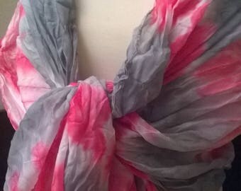 Viscose and cotton ruffled scarf