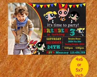 Powerpuff Girl Invitation, Powerpuff Girl Birthday Invitation, Powerpuff Girl Birthday, Powerpuff Girl Party, Powerpuff Girl Printable