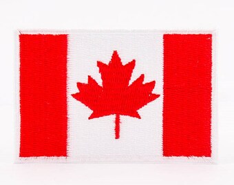 Iron On Patch Canada Flag Patch CA Flag Patch for Jackets Military and Boy Scout Style Patch for Sleeve Sew On or Iron On - 2"x3" I1033