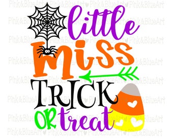 Little Miss Trick or Treat SVG Clipart Cut Files Silhouette Cameo Svg for Cricut and Vinyl File cutting Digital cuts file DXF Png Pdf Eps