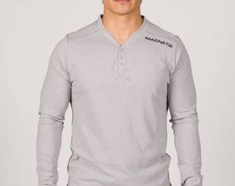 Magnetik Henley Long Sleeve Silver/Black/Navy