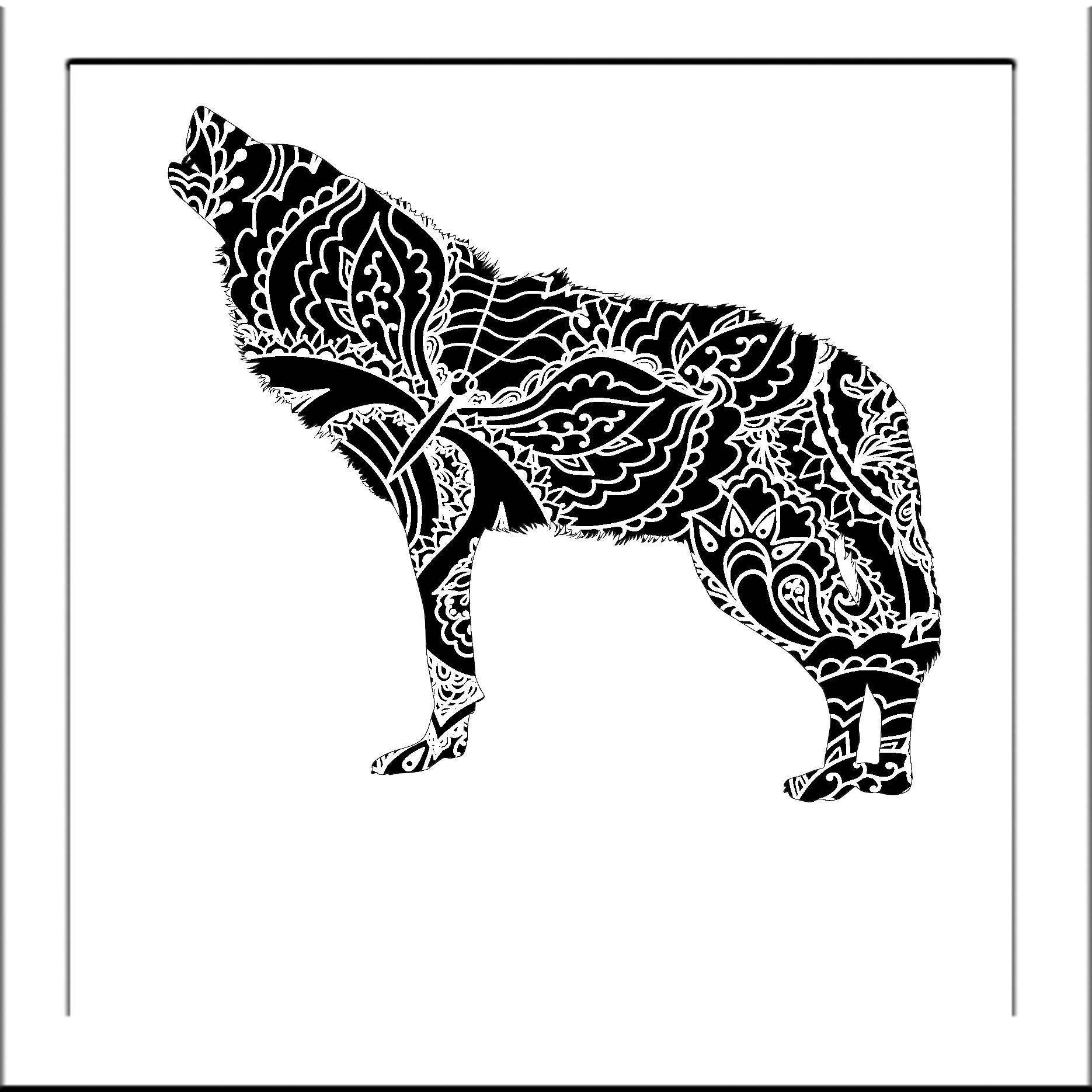 Download Wolf Howling Papercut Template Wolfs Svg Paper Cut Templates