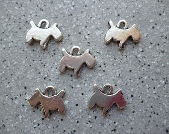 5 15 mm silver metal dog charms