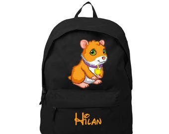 Black backpack pig from India personalized with name