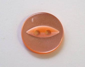 Button eye fish 14mm x 100 peach 2 holes - 001527