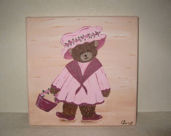 Free shipping! Flora bear painting
