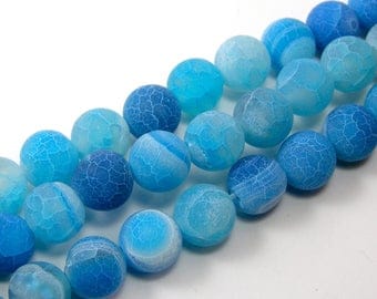 Pearl agate eflorescence 8 mm turquoise set of 5