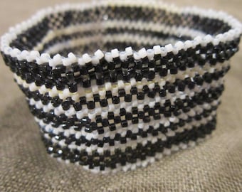 black and white woven bracelet