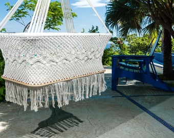 Hanging Crib, Hanging Cradle, Hanging Bassinet, Hanging Baby Bed, Macrame Crib, Swinging Crib, White Crib, Baby Swing, Moses Basket, Cradle
