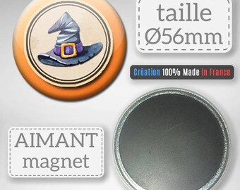 Magnet Magnet gift party Badge 56 mm witch Hat Halloween