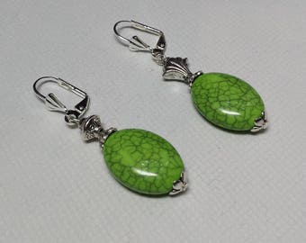 Light green faux turquoise earrings