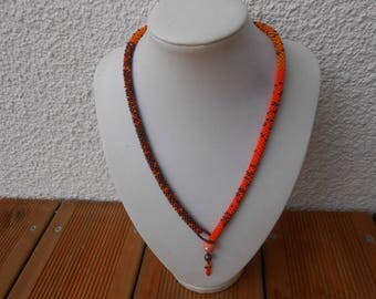 "Elisa" crocheted necklace with seed beads