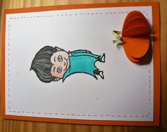 Scrapbooking card little vampire halloween