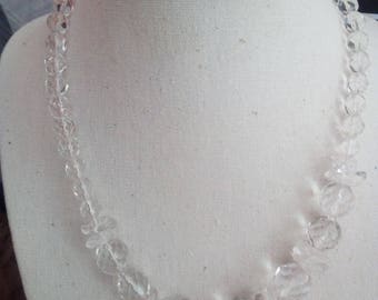 Faceted rock Crystal Necklace