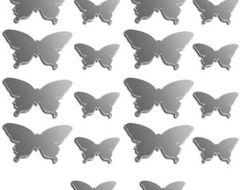 Set of 18 small mirrors butterflies in 2-3 cm, Ideal for your creations of art!