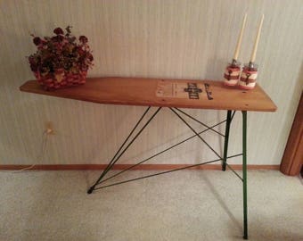 Antique 1940-50's H. Keller Wooden Ironing Board/Hall Table Rustic Décor